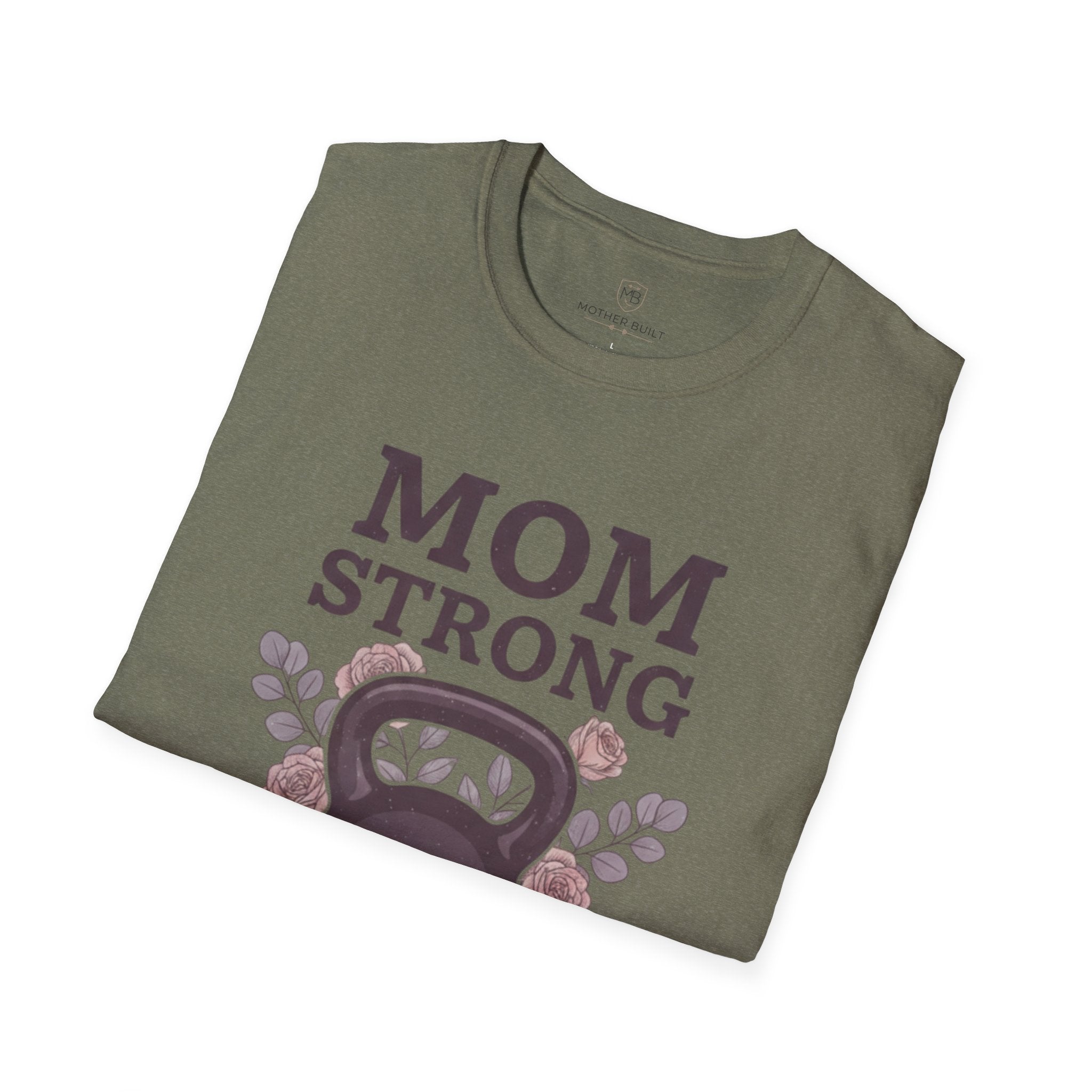 Mom Strong Raising Humans & Heavy Barbells T-Shirt