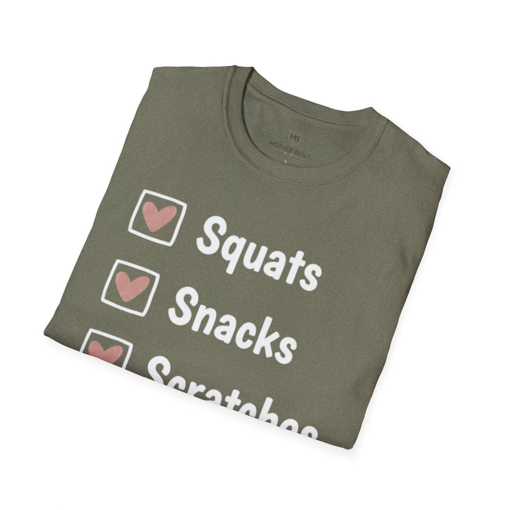 Squats Snacks Scratches T-Shirt