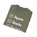 Squats Snacks Scratches T-Shirt