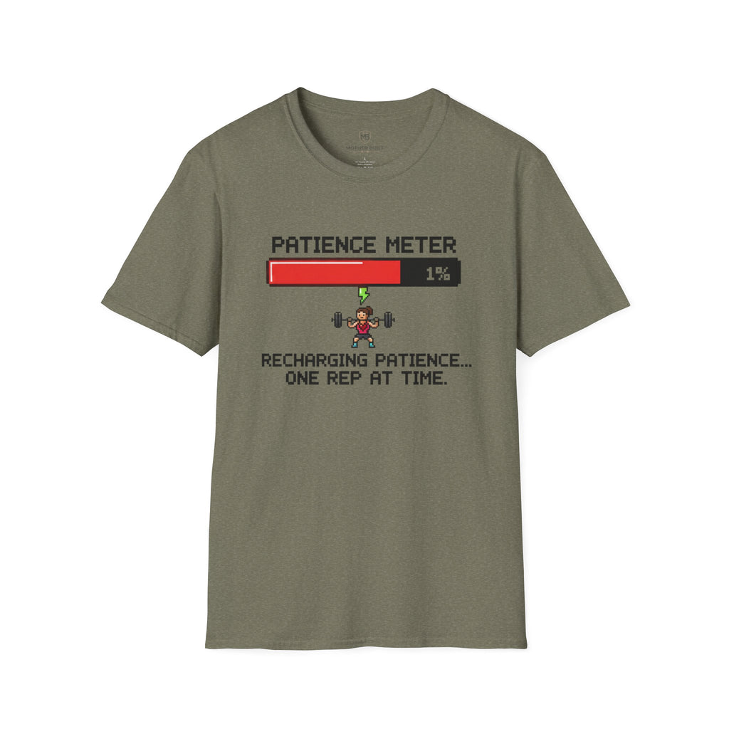 Patience Meter. Recharging Patience... One Rep at Time T-Shirt