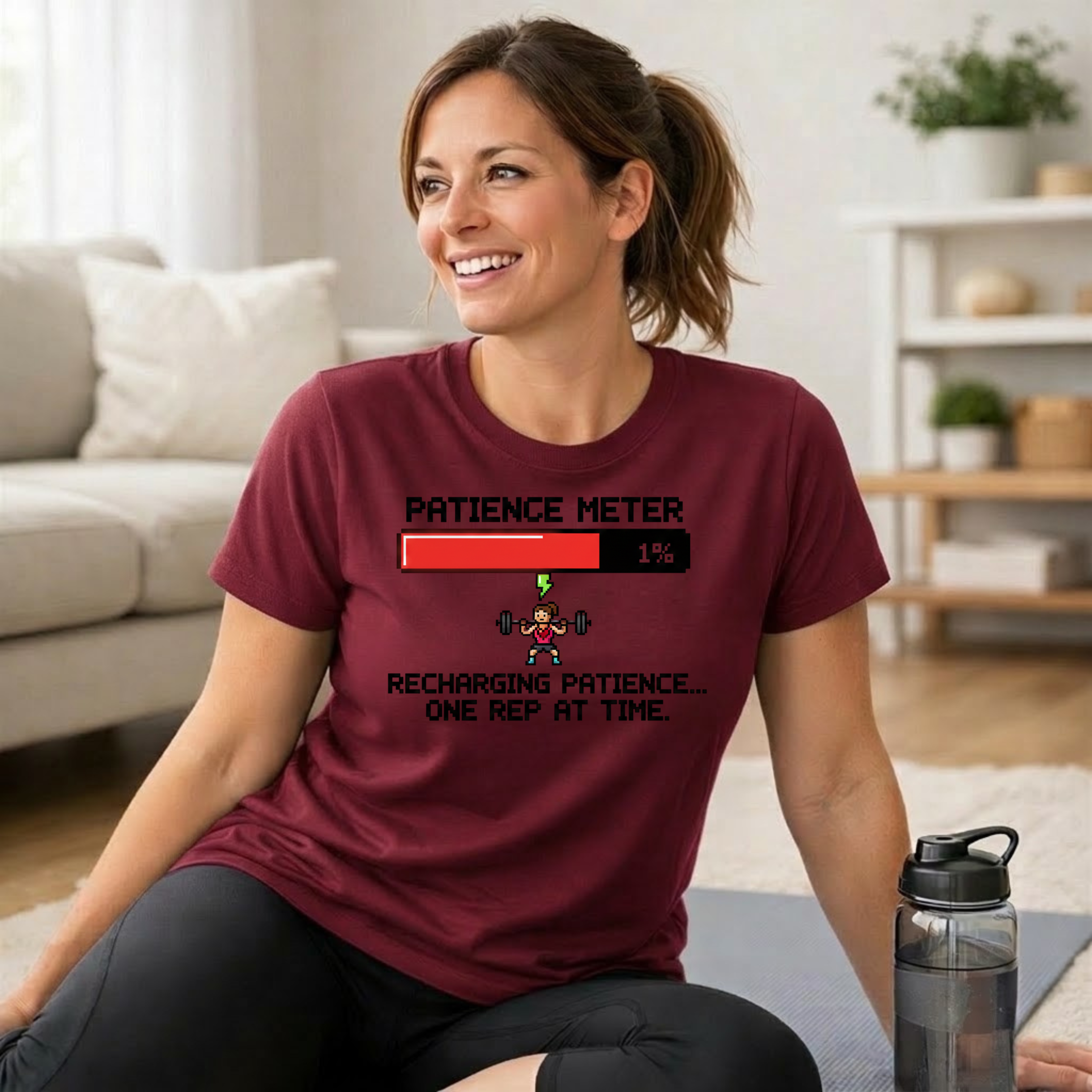 Patience Meter. Recharging Patience... One Rep at Time T-Shirt