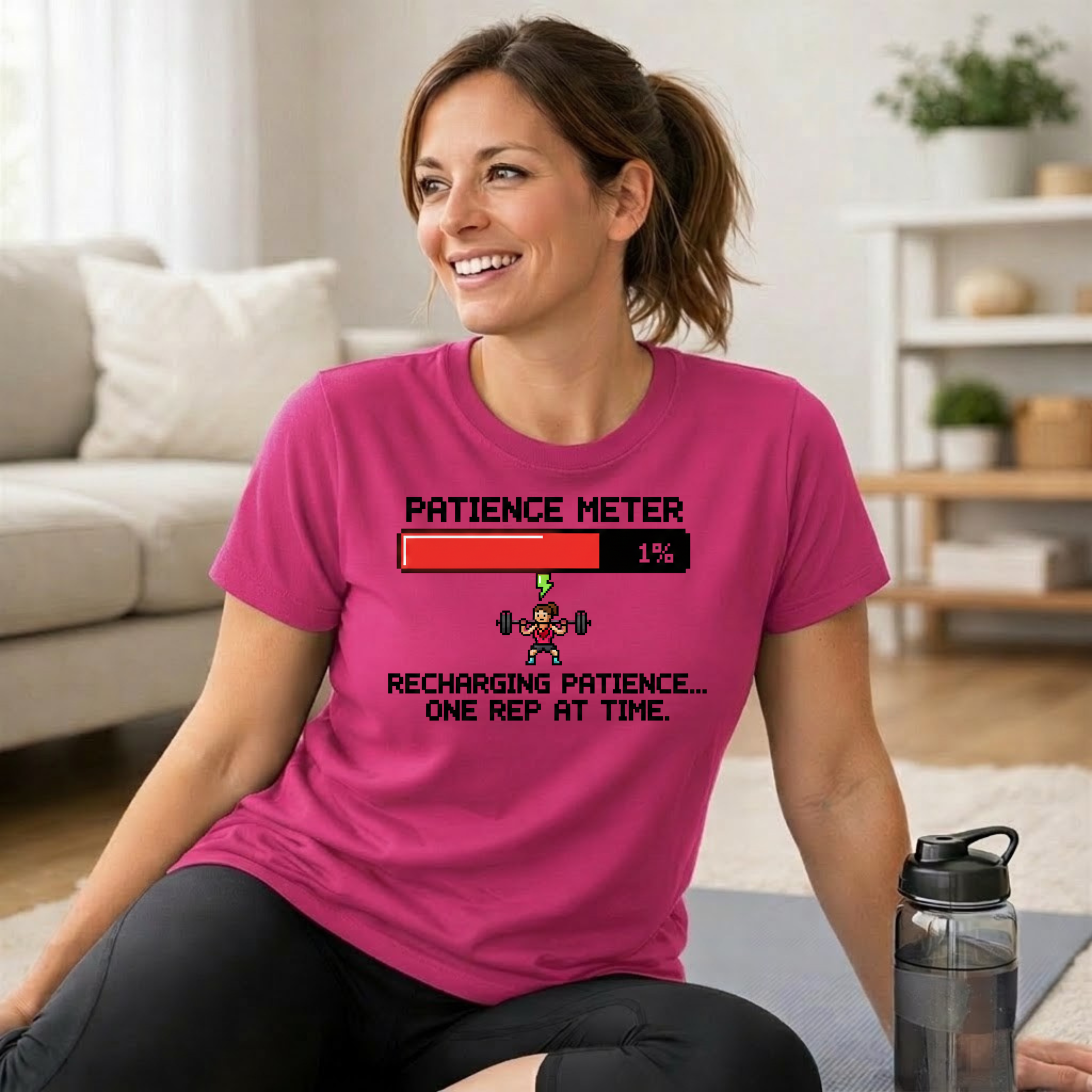 Patience Meter. Recharging Patience... One Rep at Time T-Shirt