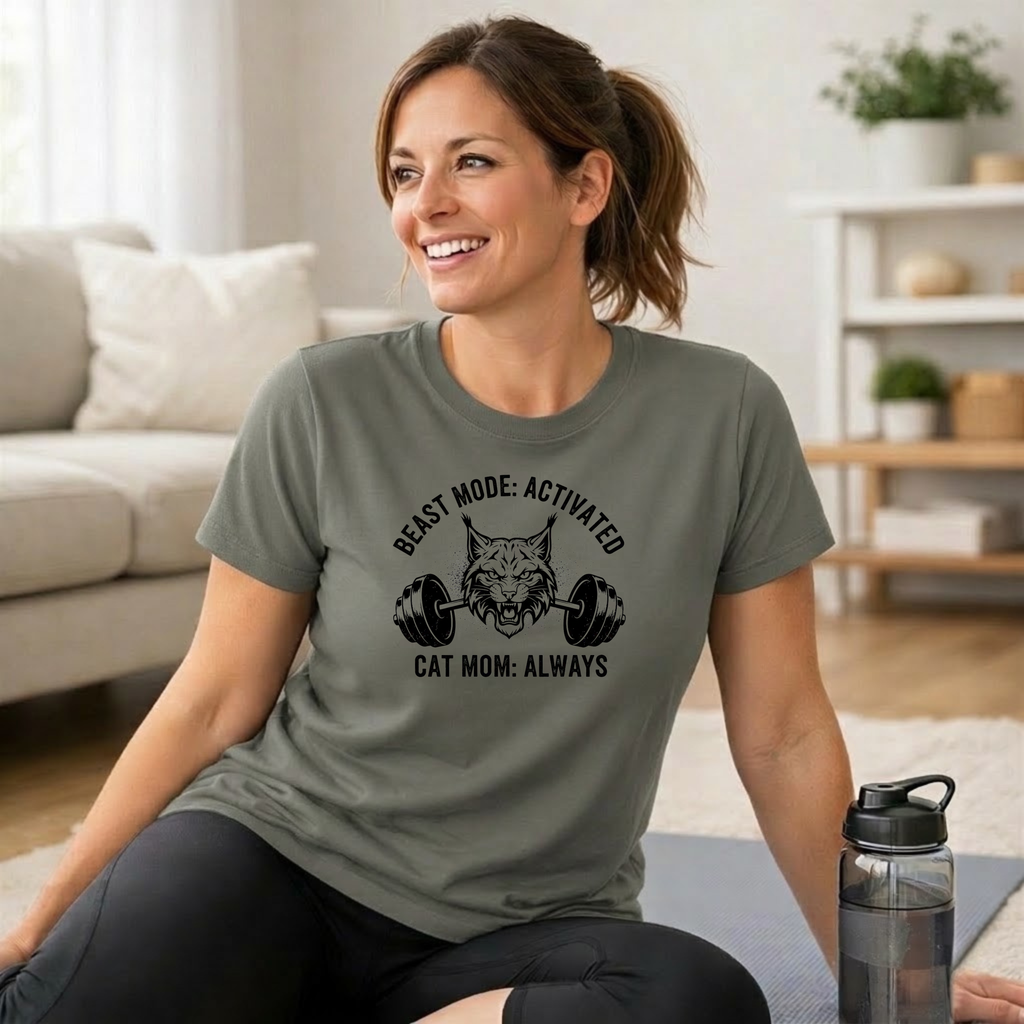 Beast Mode Cat Mom T-Shirt