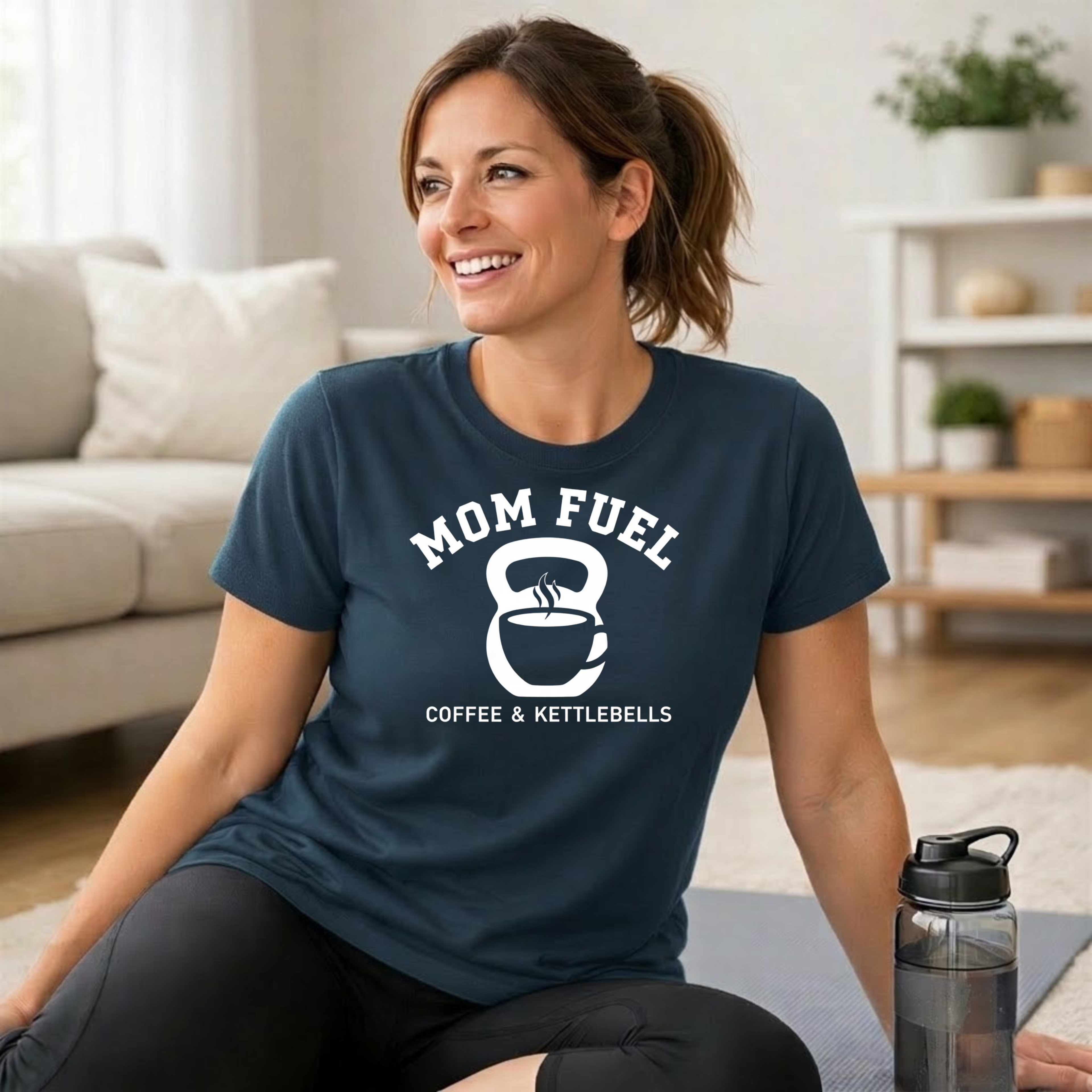 Mom Fuel Coffee & Kettlebells T-Shirt