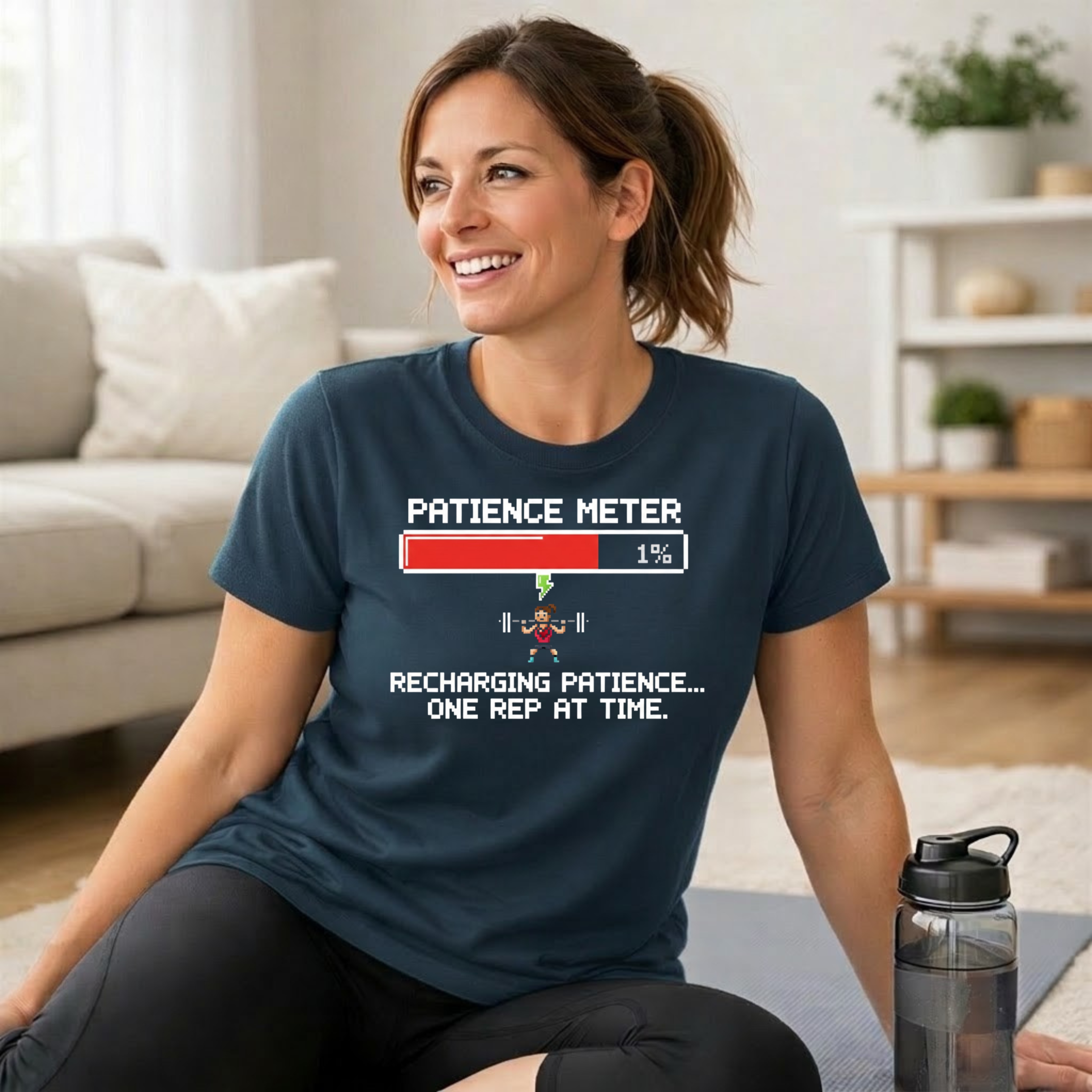 Patience Meter. Recharging Patience... One Rep at Time T-Shirt