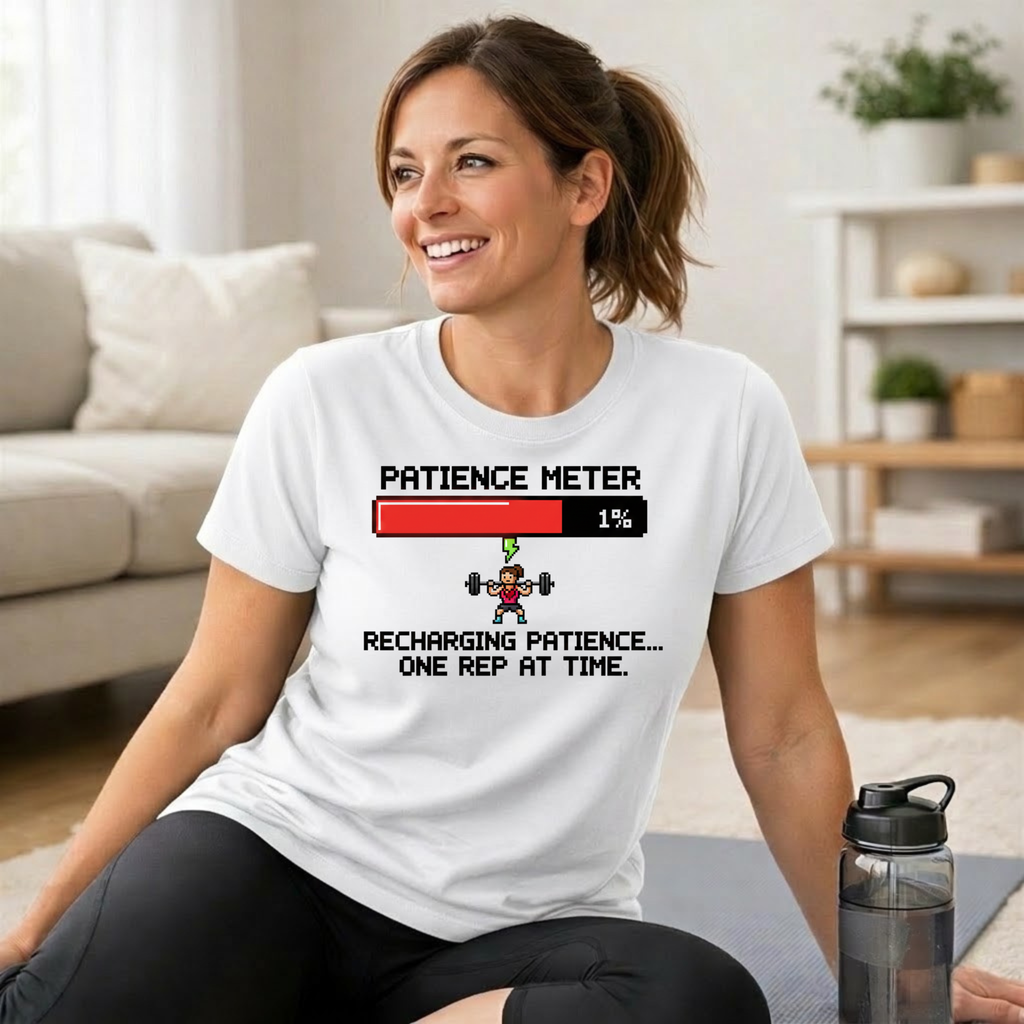 Patience Meter. Recharging Patience... One Rep at Time T-Shirt