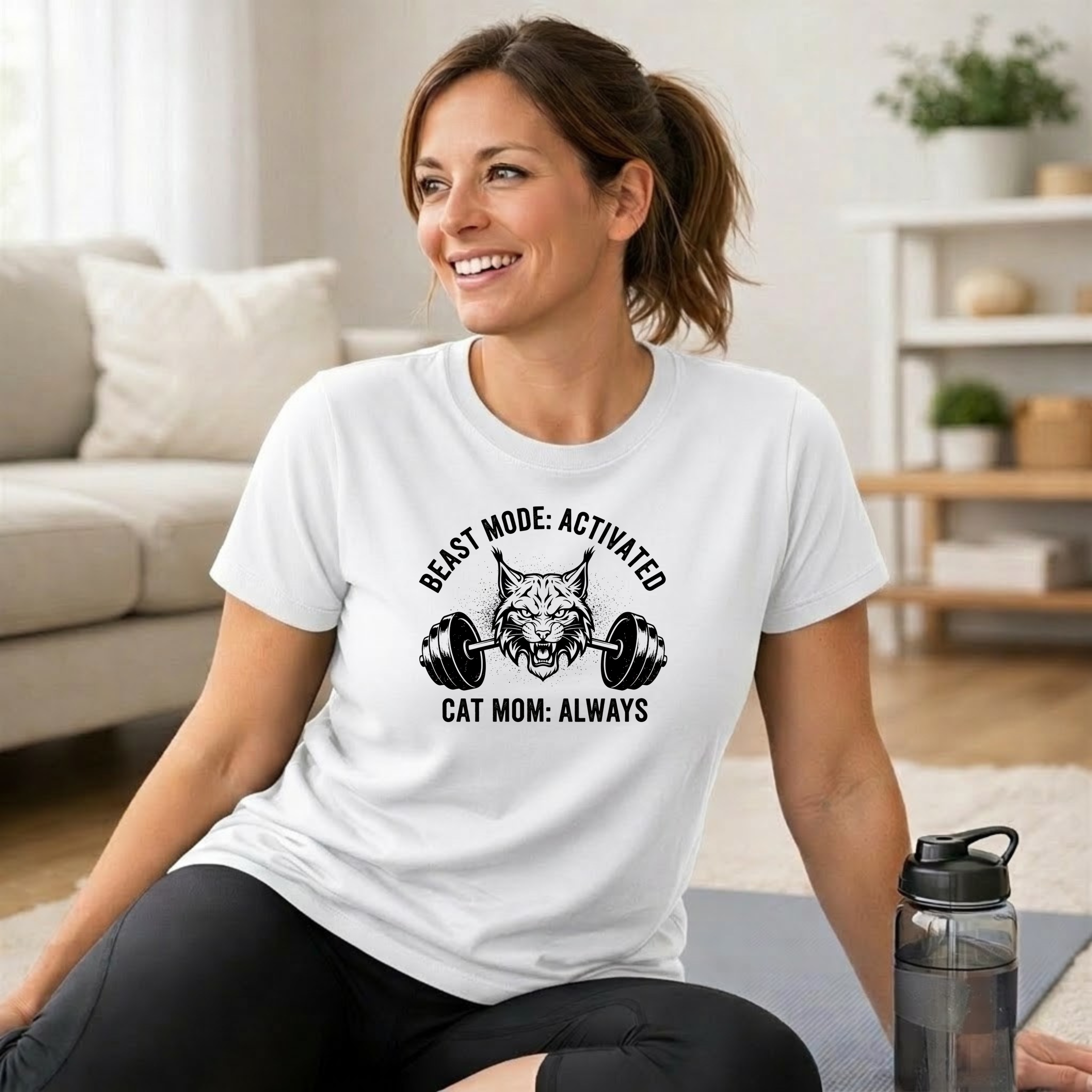 Beast Mode Cat Mom T-Shirt